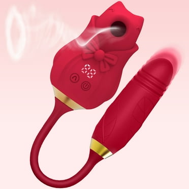 A&P Rose Toys Vibrators for Women, New Update Clitoral G Spot Vibrator for Female, Thrusting Dildos for Adult Couples Pleasure, Red.