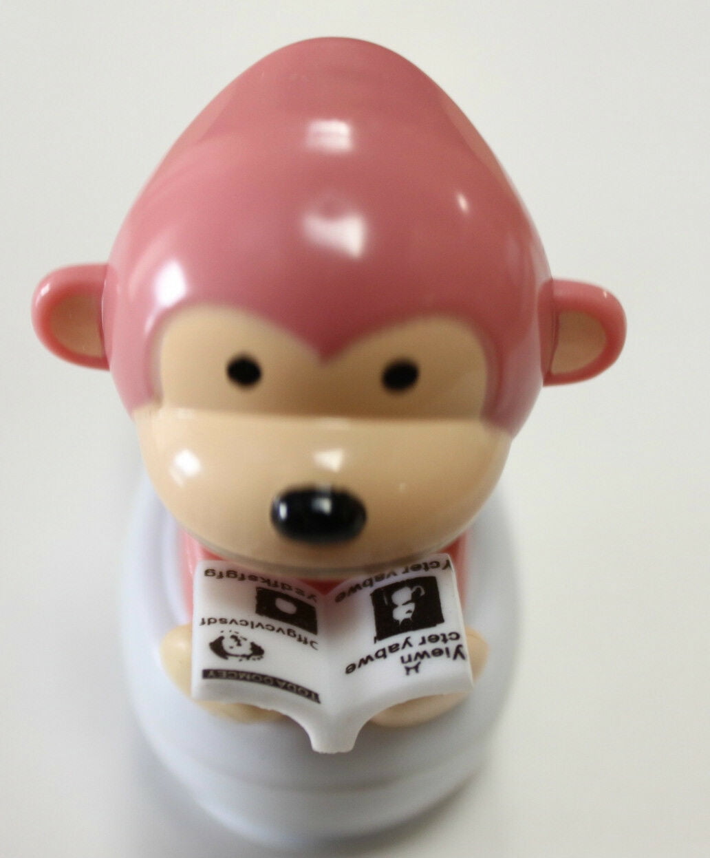 A PINK Monkey Reading on Toilet Bowl Solar Toy Home Decor Holiday Gift B11610-PINK