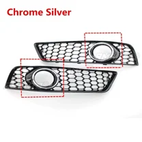 A Pair Car Front Bumper Fog Light Lamp Honeycomb Grille Honeycomb Mesh Grill For Audi A3 8P 2009 2010 2011 2012 2013 Body Kit