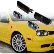 A Pair Clear Fender + Smoke Bumper Side Marker Light Compatible with 99-05 VW Jetta MK4 99-03 VW Golf MK4