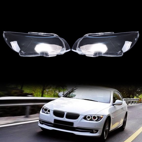A Pair Clear Headlight Lens Covers For BMW E92 Coupe E93 328i 2010 2011 2012 2013 LCI