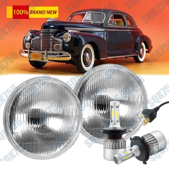 A Pair FOR 1949-1952 Chevy Styleline Deluxe Pair 7" inch Round headlights Hi/Lo