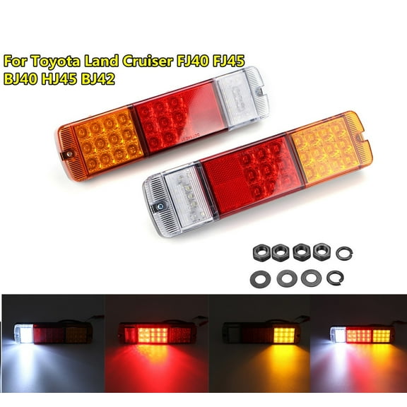 A Pair LED Rear Tail Light Lamps for Toyota Land Cruiser FJ40 FJ45 BJ40 HJ45 BJ42, 12V Waterproof Car Truck Turn Signal Lamp
