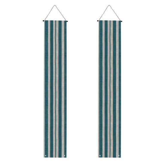A Pair Of Decorative Banners 70.911.8in Can Be Reused And Easily Installed For Indoor Or Outdoor Or Anywhere Cyan Stripe_2