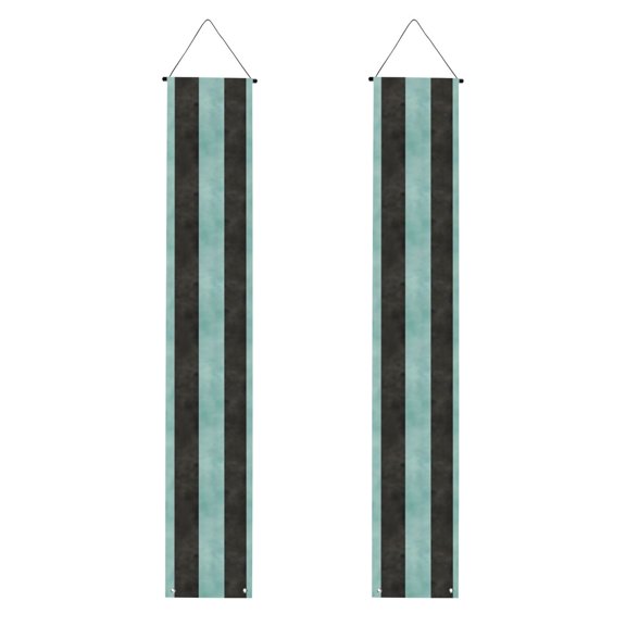 A Pair Of Decorative Banners 70.911.8in Can Be Reused And Easily Installed For Indoor Or Outdoor Or Anywhere Cyan Stripe_3