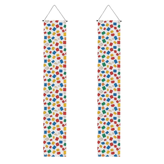 A Pair Of Decorative Banners 70.911.8in Can Be Reused And Easily Installed For Indoor Or Outdoor Or Anywhere Multicolored Building Block (15)