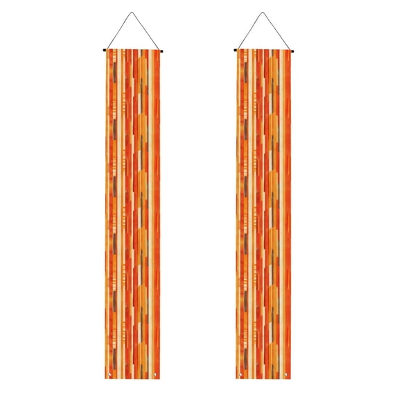 A Pair Of Decorative Banners 70.9×11.8in Can Be Reused And Easily Installed For Indoor Or Outdoor Or Anywhere Orangered Stripe Hand-Drawn Sketch_2