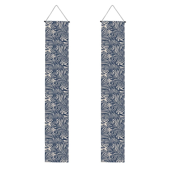 A Pair Of Decorative Banners 70.911.8in Can Be Reused And Easily Installed For Indoor Or Outdoor Or Anywhere Zebra Print Style Steelblue_3