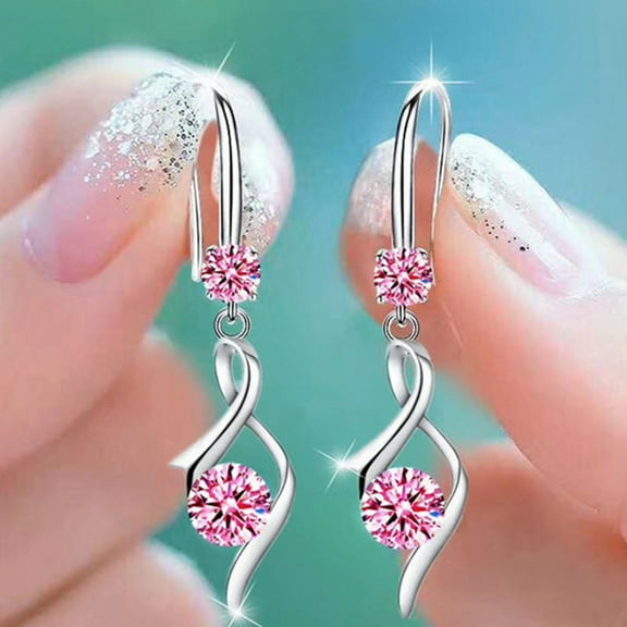 A Pair Of Earrings Women Synthetic Diamond Earrings Jewelry Wedding Gift
