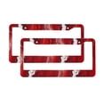 thumbnail image 1 of A Pair Of License Plate Frame Sunscreen Corrosion Resistant Rust 12.3×6.3in With Accessories Suitable For Any Car Red Marble_1, 1 of 8