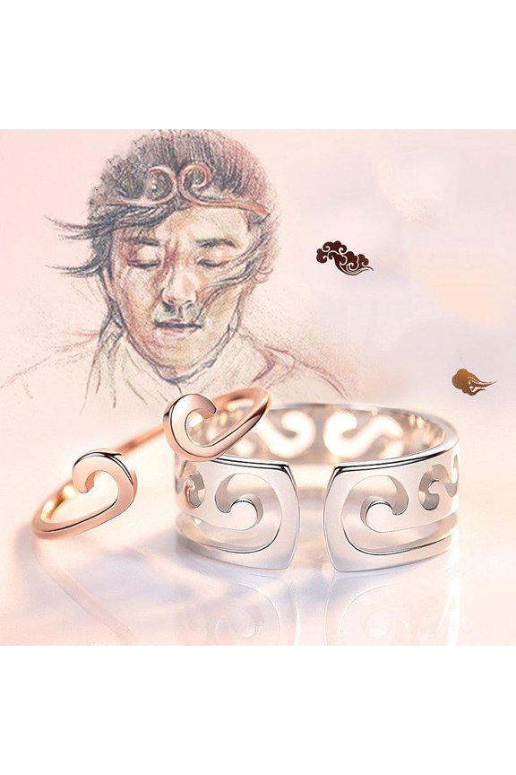 A Pair Of S925 Silver Gold Hoop Rings For Men And Women