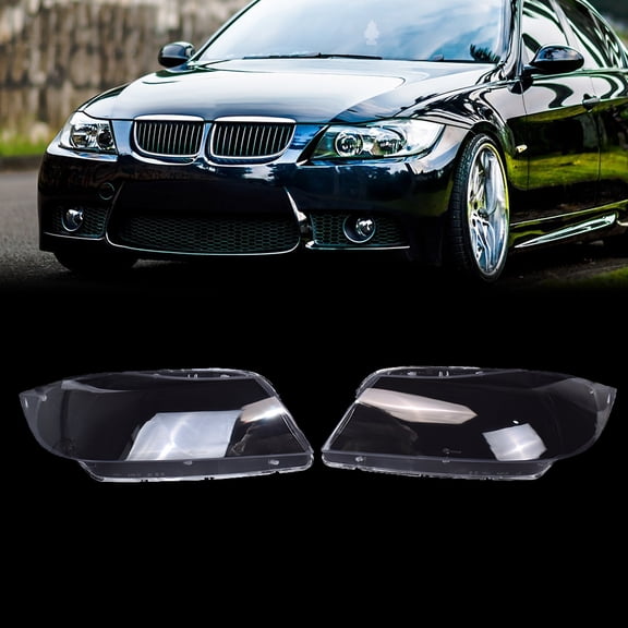 A Pair Xenon Headlight Headlamp Clear Lens Cover For BMW 3 E90 E91 2005 2006 2007 2008 2009 2010 2011 2012 US