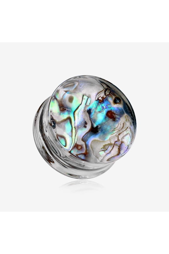 A Pair of Abalone Inlay Double Flared Ear Gauge Plug