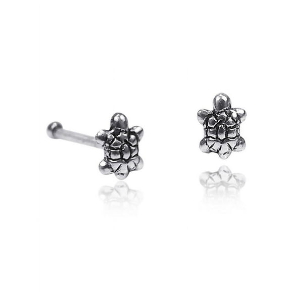 A Pair of Adorable Turtles .925 Silver Oxidized Nose Rings
