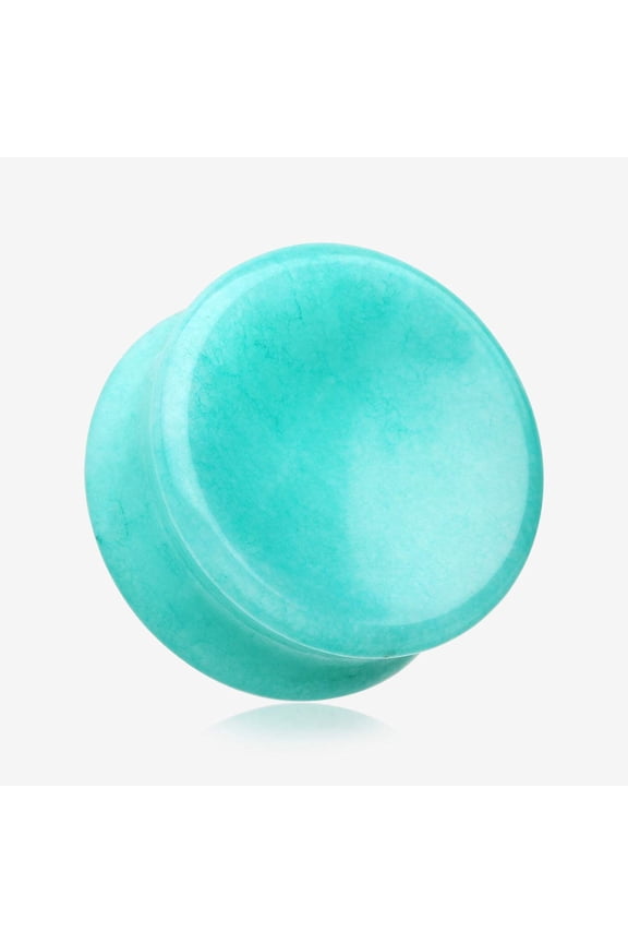 A Pair of Amazonite Concave Stone Double Flared Ear Gauge Plug
