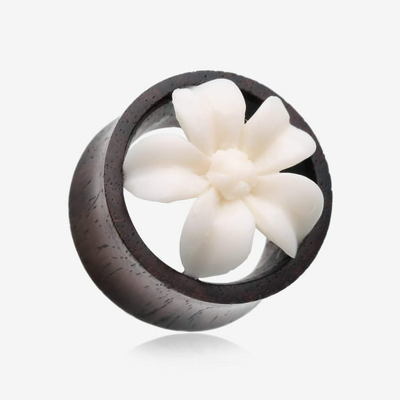 A Pair of Anemone Flower Organic Ear Gauge Tunnel Plug