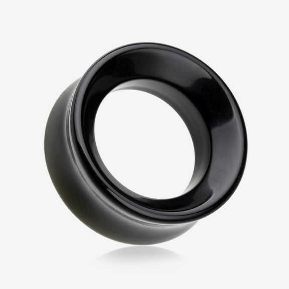 A Pair of Black Onyx Stone Double Flared Eyelet Plug