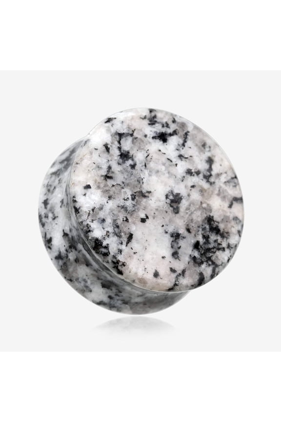 A Pair of Black Sesame Stone Double Flared Ear Gauge Plug