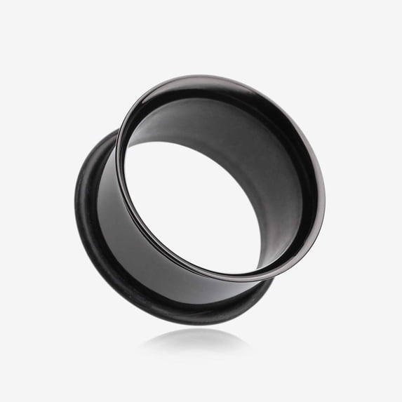 A Pair of Blackline Steel Single Flared Ear Gauge Tunnel Plug