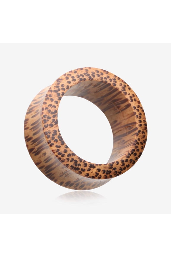 A Pair of Coconut Wood Double Flared Tunnel Plug