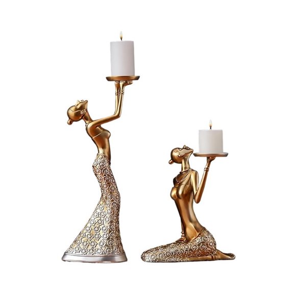 A Pair of Creative Candlesticks Ornaments Modern Simple Candle Holder Dining Table Home Decoration Ornaments