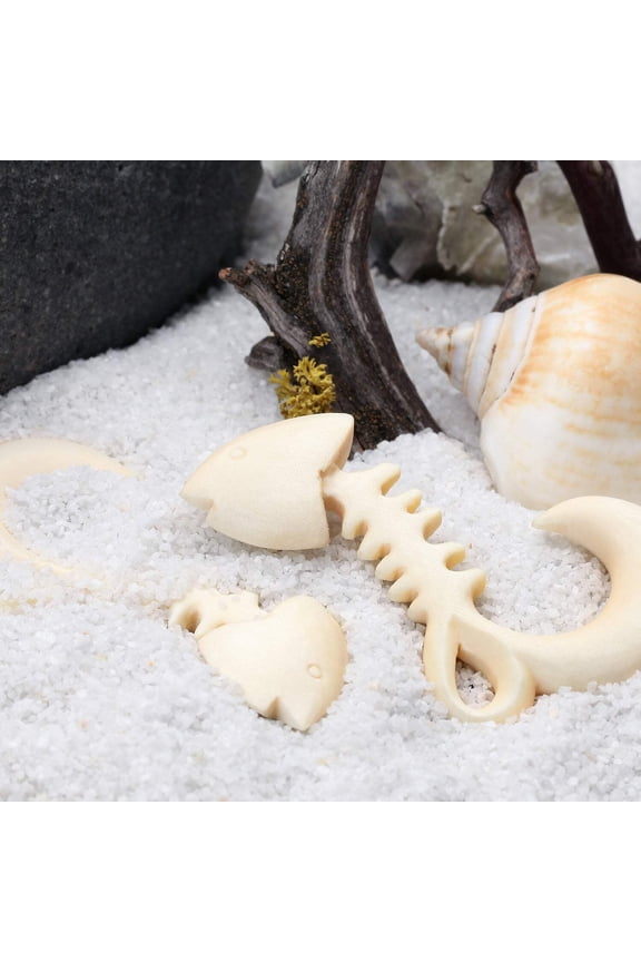 A Pair of Fish Bone Fossil Crocodile Wood Ear Gauge Taper Hanger