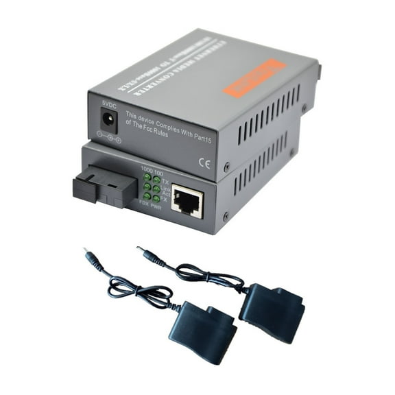 A Pair of Gigabit Ethernet Fiber Optical Media Converter 10/100M/1000M SC Port 3km to RJ45 Port Optical Transceiver