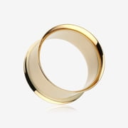 A Pair of Gold PVD Steel Double Flared Ear Gauge Flesh Tunnel Plug