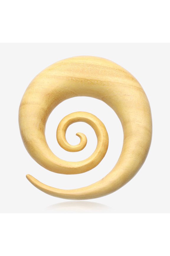 A Pair of Jackfruit Wood Super Spiral Hanger Plug