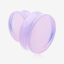 A Pair of Lavender Translucent Glass Double Flared Ear Gauge Plug