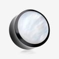 thumbnail image 1 of A Pair of Mother of Pearl Inlayed Buffalo Horn Double Flared Ear Gauge Plug, 1 of 2