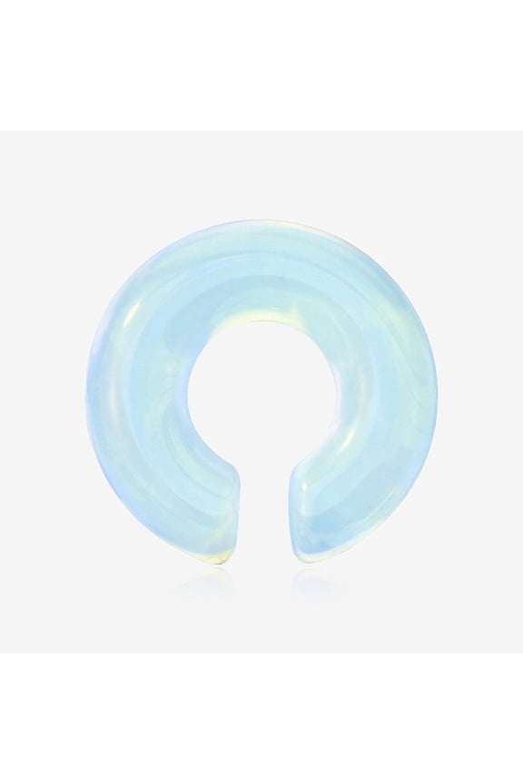 A Pair of Opalite Stone Hoop Hanger Plug