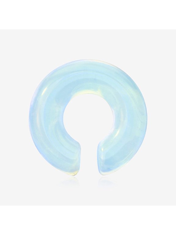 A Pair of Opalite Stone Hoop Hanger Plug
