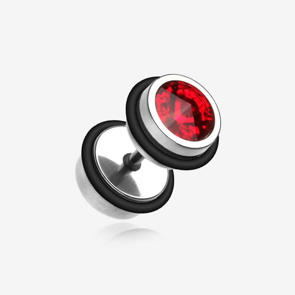 A Pair of Pointy Crystalline Faux Gauge Plug Earring