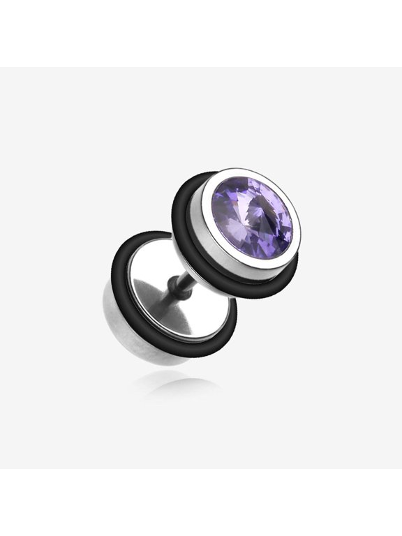 A Pair of Pointy Crystalline Faux Gauge Plug Earring