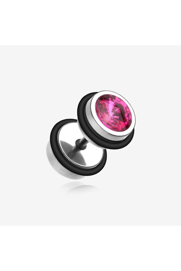 A Pair of Pointy Crystalline Faux Gauge Plug Earring