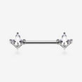 thumbnail image 1 of A Pair of Princess Cut Square Sparkle Gem Nipple Barbell, 1 of 3