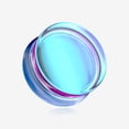 thumbnail image 1 of A Pair of Purple Luminous Iridescent Flat Glass Double Flared Plug, 1 of 4