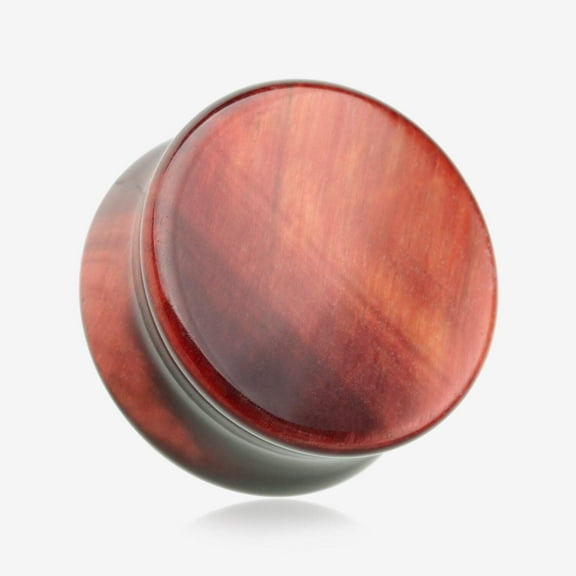 A Pair of Red Tiger Eye Stone Double Flared Ear Gauge Plug