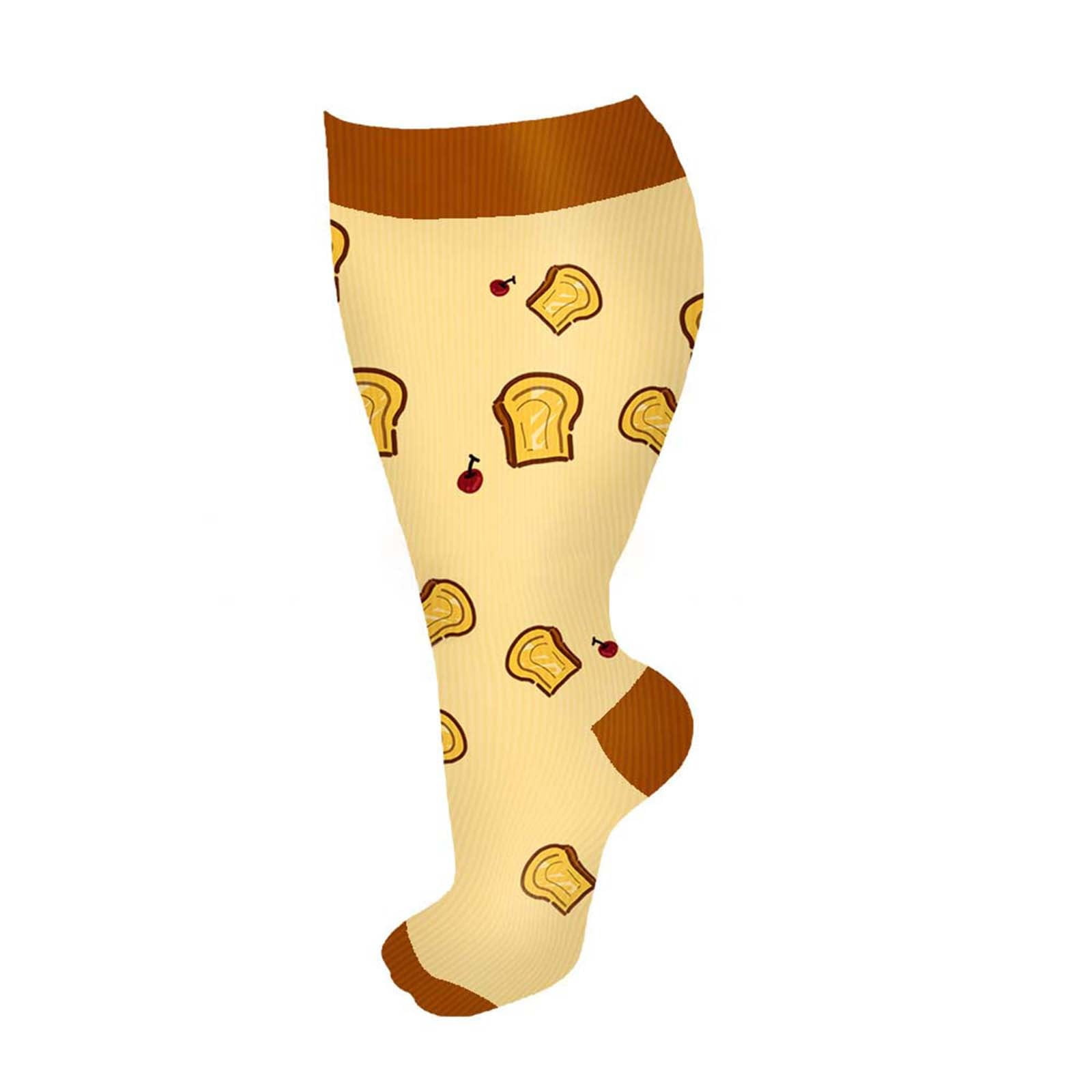 A Pair of Socks Brown Spandex Christmas 3 Packs Plus Size Compression