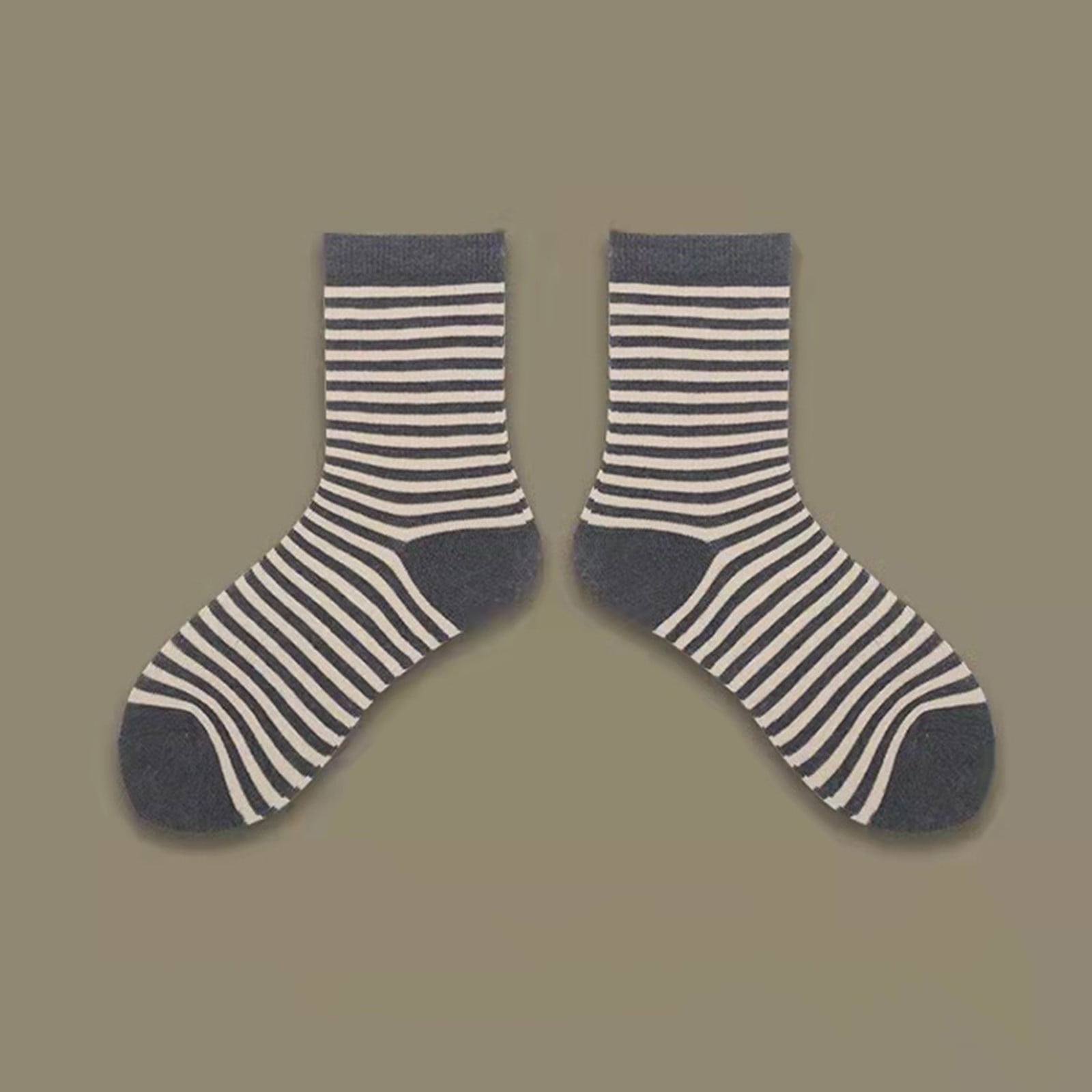 A Pair of Socks Gray Polyester Womens To Keep Warm Sock Stripe