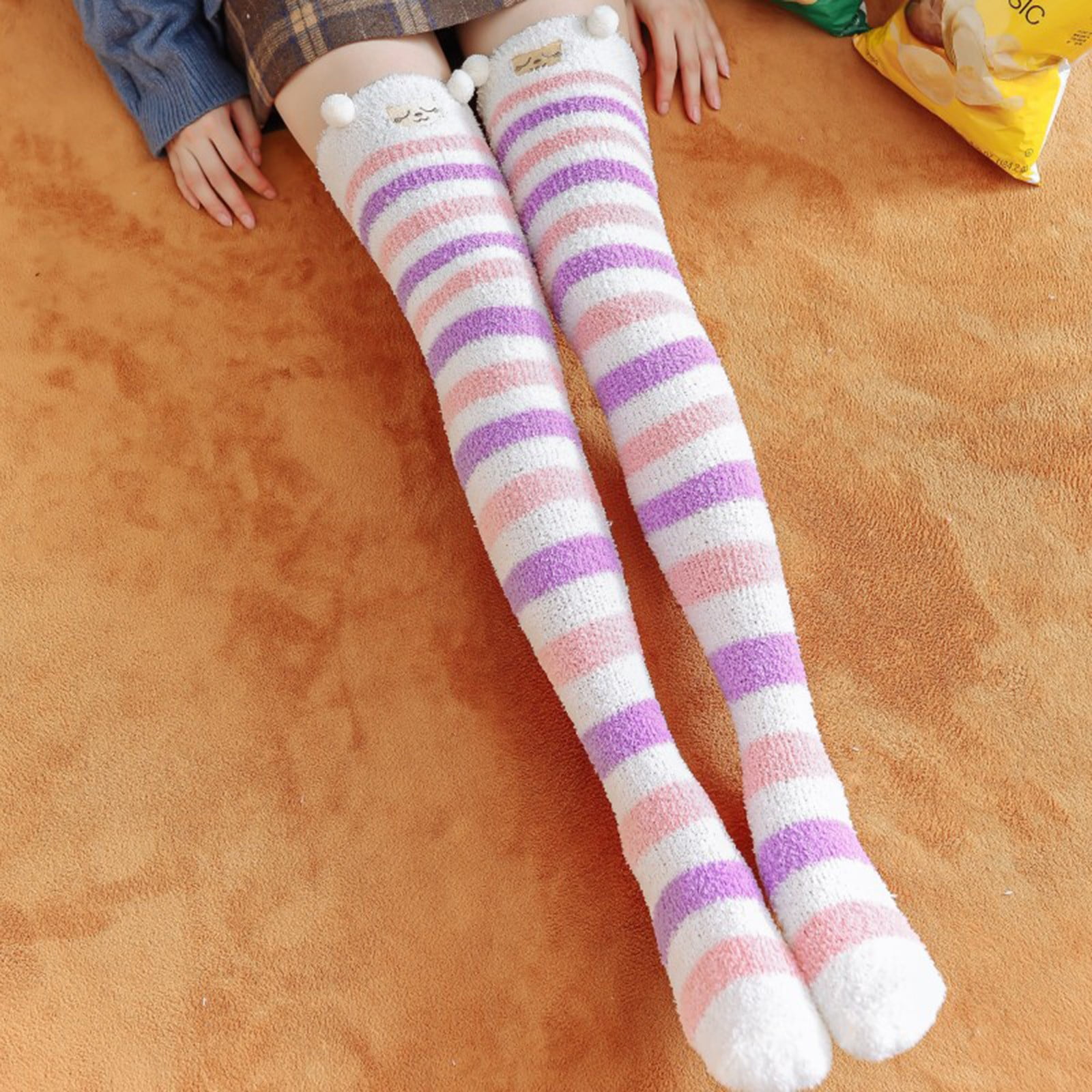 A Pair of Socks Polyester Christmas Womens Long Socks Thigh High Socks