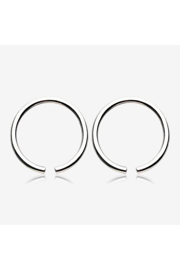 A Pair of Solid White Brass Hoop Ear Weight Hanger