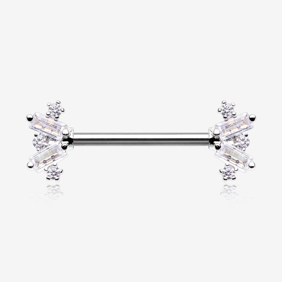 A Pair of Sparkle Overload ZigZag Nipple Barbell