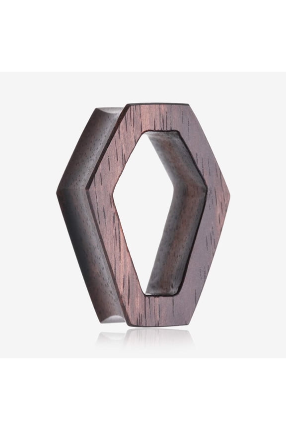 A Pair of Tiger Ebony Wood Casket Double Flared Tunnel Plug