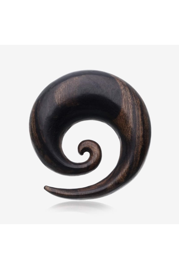 A Pair of Tiger Ebony Wood Spiral Hanger Plug
