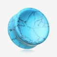 thumbnail image 1 of A Pair of Turquoise Concave Stone Double Flared Ear Gauge Plug, 1 of 3