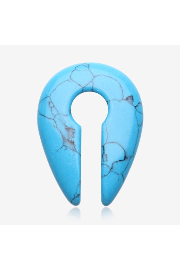 A Pair of Turquoise Stone Keyhole Ear Weight Gauge Hanger