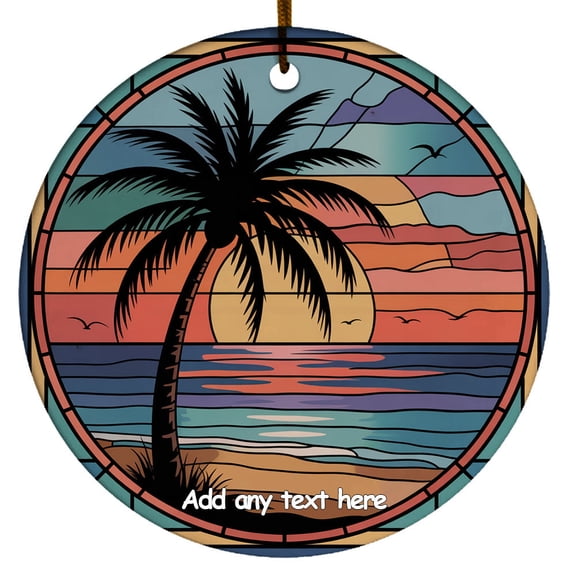 A Palm Tree Ornament Custom Text Christmas Ornament for Family & Friends, Man or Woman, Christmas 2025 Tree Decoration