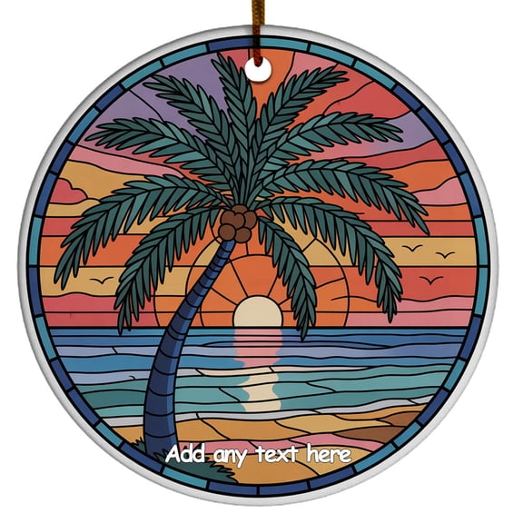 A Palm Tree Ornament Holiday Ornament Gift with Custom Text for Family, Friends, Man & Woman, Christmas 2025 Tree Keepsake